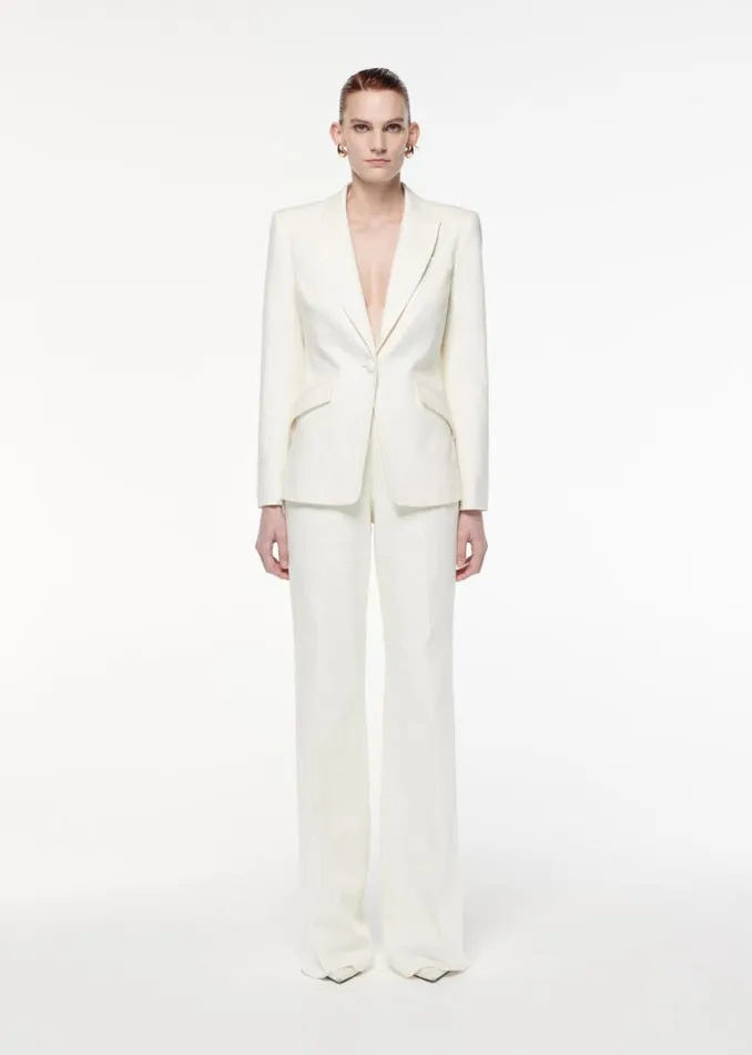 Women Bridal Roland Mouret Wide Leg Linen Trouser