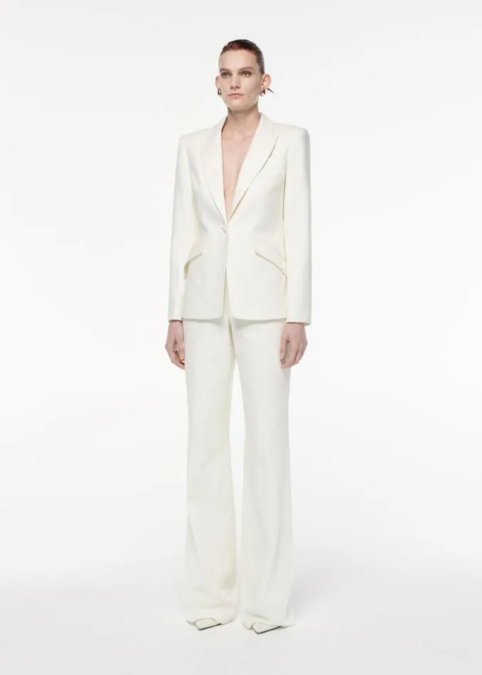 Women Bridal Roland Mouret Wide Leg Linen Trouser