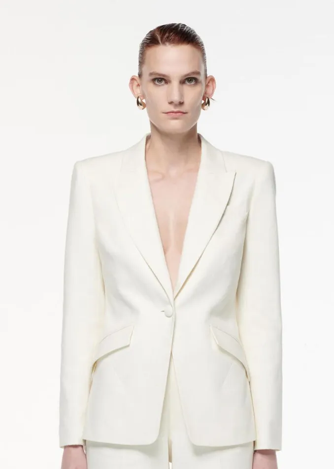Women Bridal Roland Mouret Wide Leg Linen Trouser