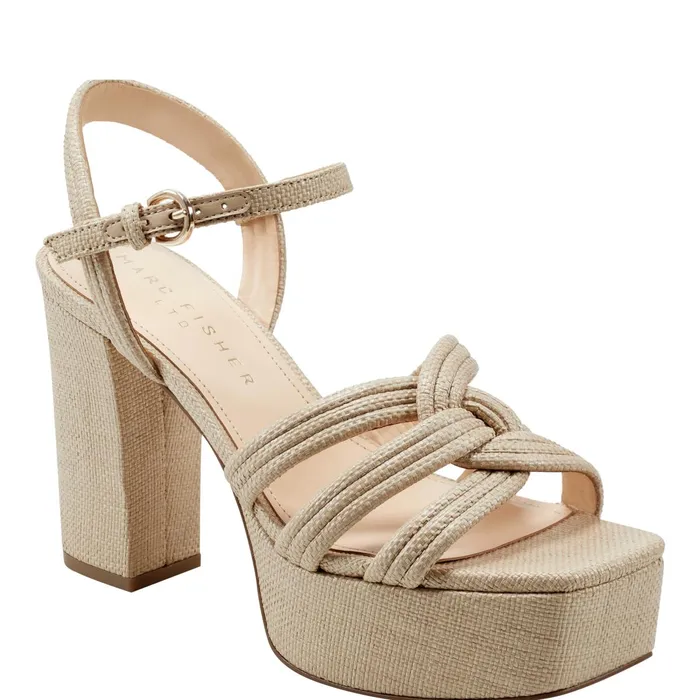 Women Cairo Platform Sandal Medium Natural Marc Fisher Sandals