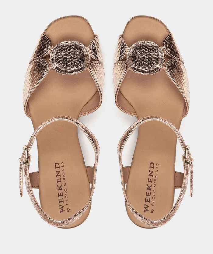 Women Caprera Metallic 8211 Heeled Sandals Pedro Miralles