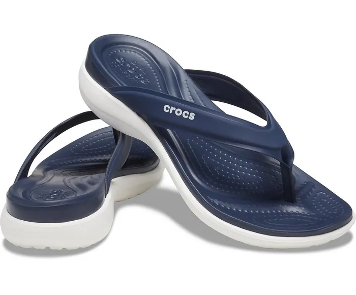 Women Capri V Sporty Flip Navy Crocs Sandals