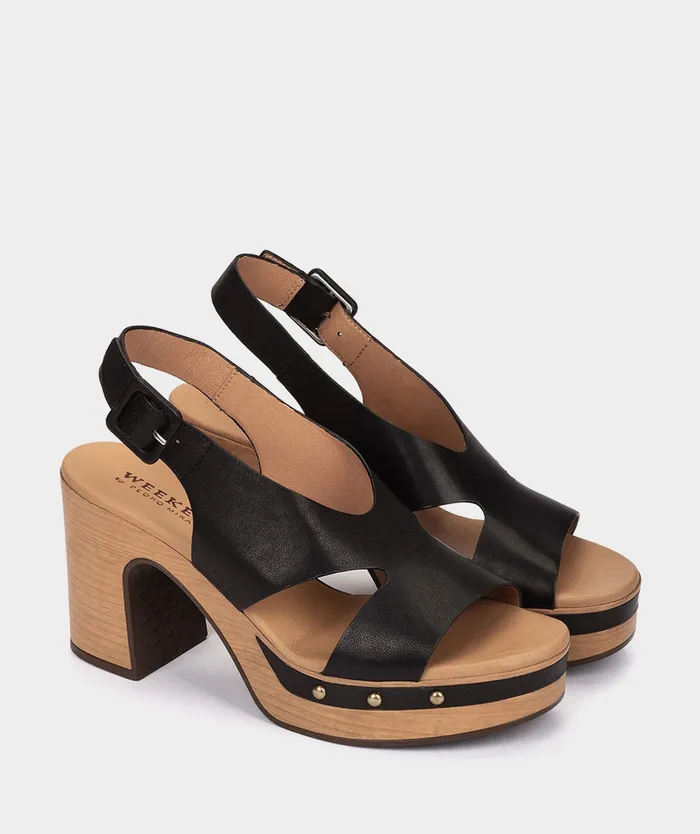 Women Cesena Black 8211 Heeled Sandals Pedro Miralles
