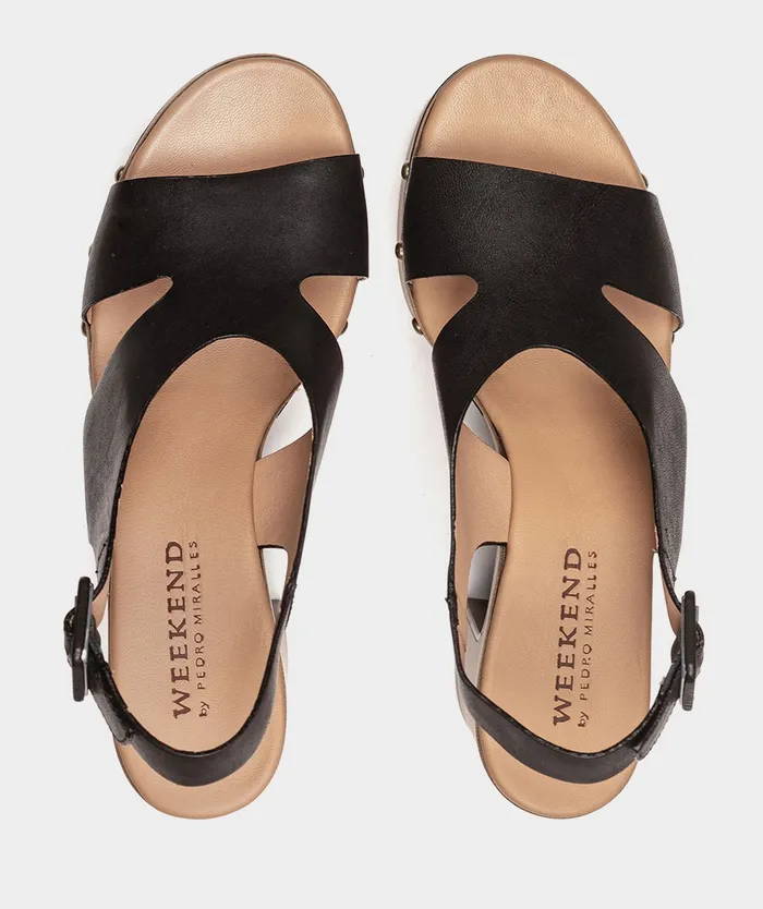 Women Cesena Black 8211 Heeled Sandals Pedro Miralles
