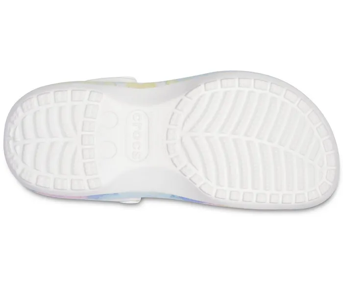 Women Classic Platform TieDye Graphic Clog White Multi Crocs Clogs