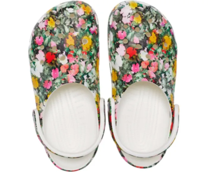 Women Classic Printed Floral Clog White Multi Crocs Clogs