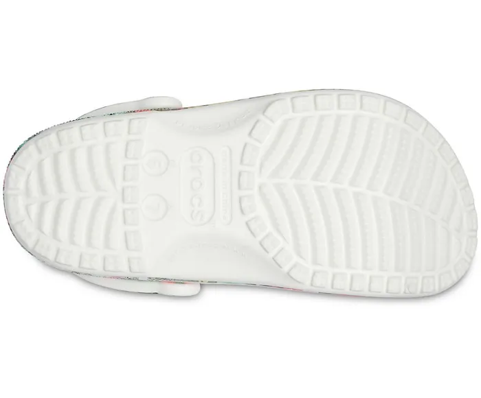 Women Classic Printed Floral Clog White Multi Crocs Clogs