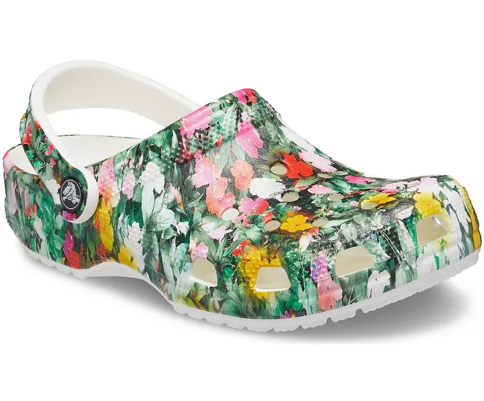 Women Classic Printed Floral Clog White Multi Crocs Clogs