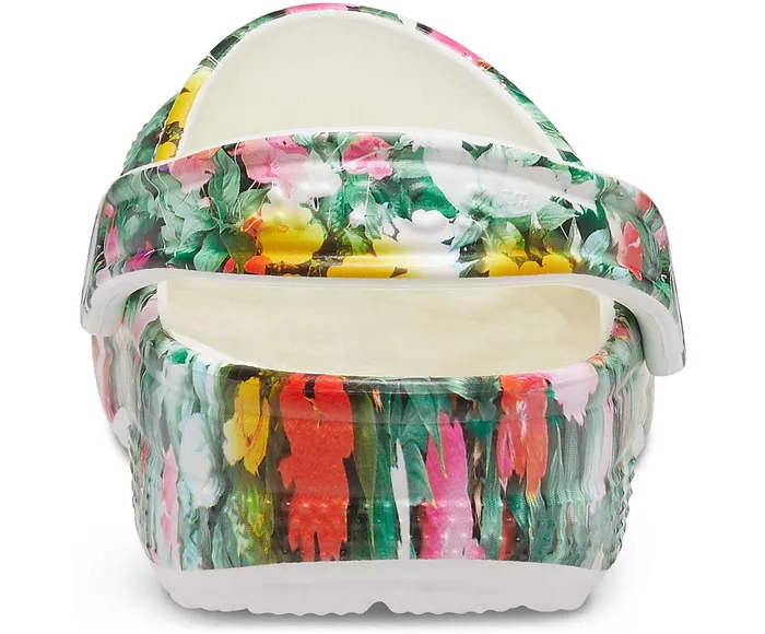 Women Classic Printed Floral Clog White Multi Crocs Clogs