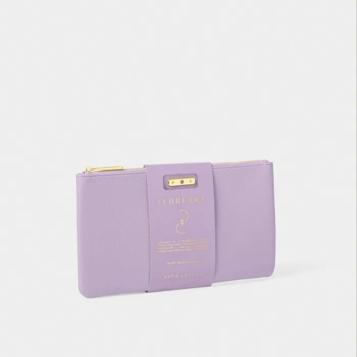 Women Clutch Bags and Pouches Katie Loxton February Birthstone Pouch In Lilac