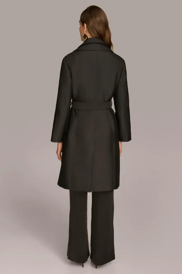 Women Coats And Jackets Donna Karan LAYERED EFFECT COAT Black