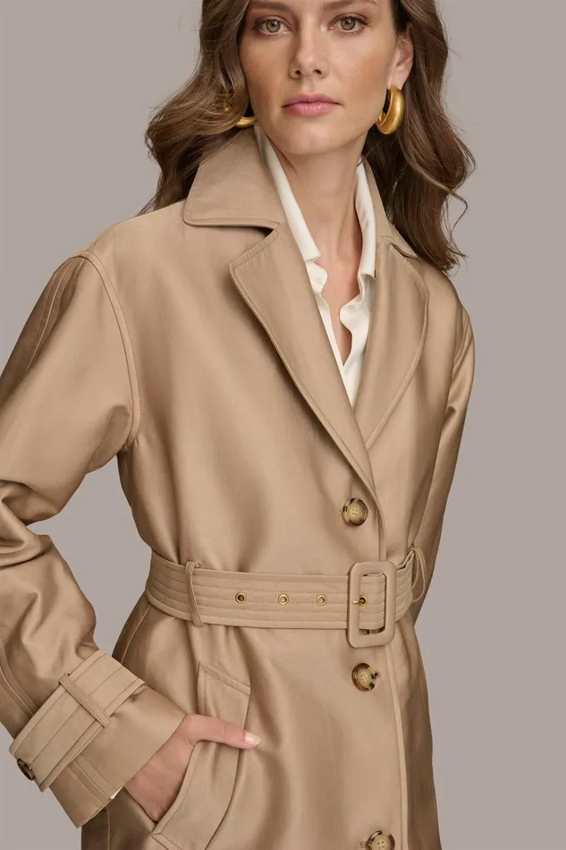 Women Coats And Jackets Donna Karan RAIN JACKET Khaki