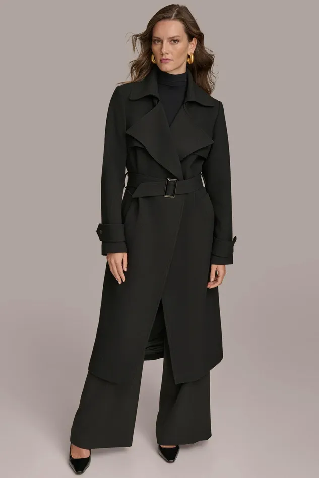 Women Coats And Jackets Donna Karan TRENCH RAIN COAT Black
