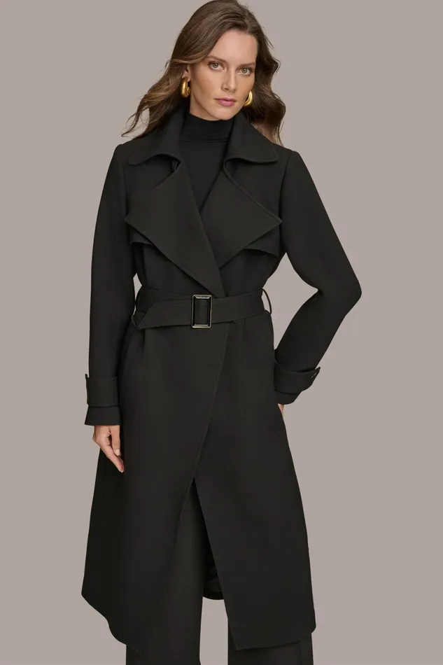 Women Coats And Jackets Donna Karan TRENCH RAIN COAT Black