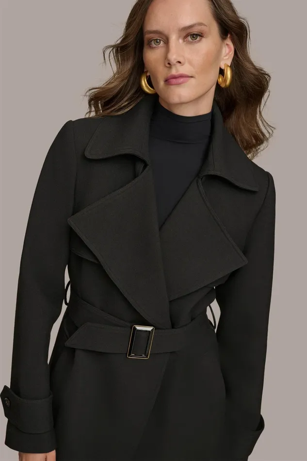 Women Coats And Jackets Donna Karan TRENCH RAIN COAT Black