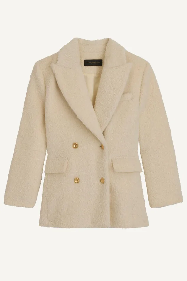 Women Coats And Jackets Donna Karan WOOL COAT Ivory