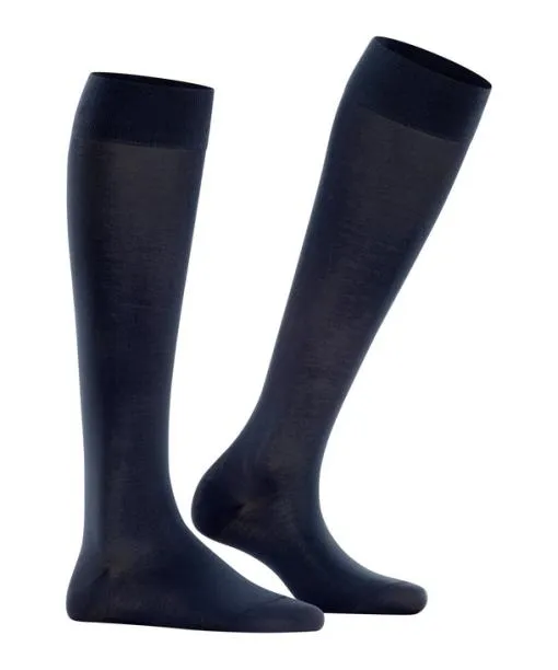 Women Cotton Touch Women Kneehigh Socks Dark Navy FALKE Knee High Socks