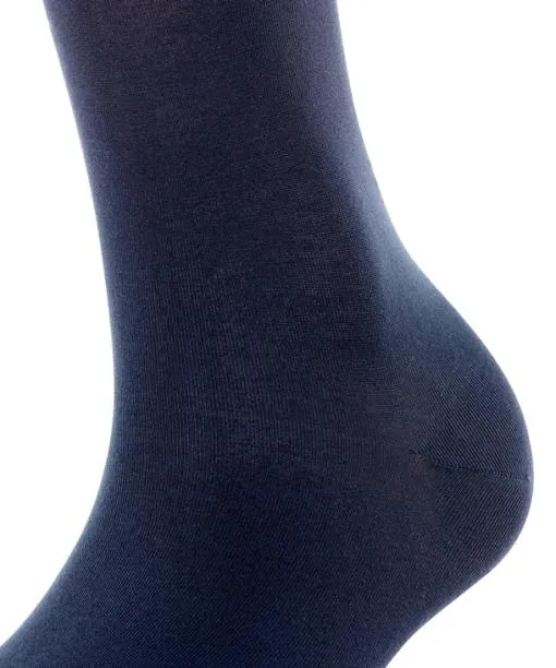 Women Cotton Touch Women Kneehigh Socks Dark Navy FALKE Knee High Socks