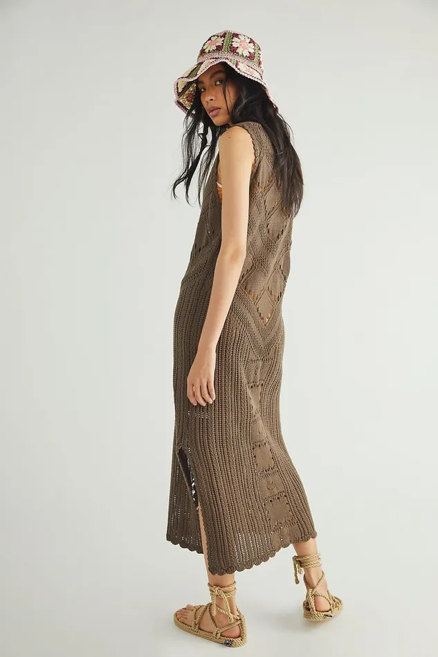 Women CoverUps Free People Santorini Sweater Dress Wild Truffle