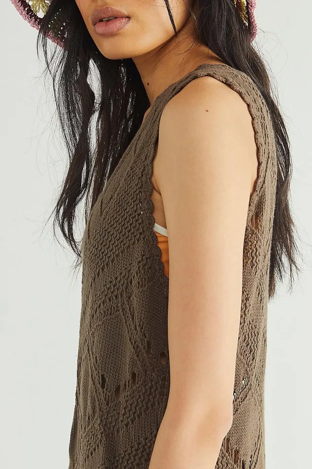 Women CoverUps Free People Santorini Sweater Dress Wild Truffle