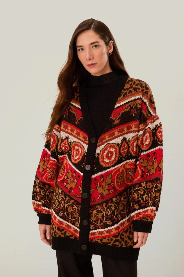 Women Cream Ainika Tiles Knit Cardigan Ainika Tiles Cream FARM Rio Cardigans