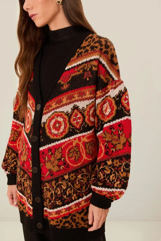 Women Cream Ainika Tiles Knit Cardigan Ainika Tiles Cream FARM Rio Cardigans
