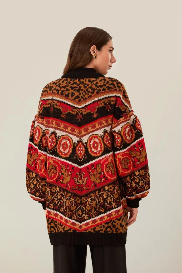 Women Cream Ainika Tiles Knit Cardigan Ainika Tiles Cream FARM Rio Cardigans