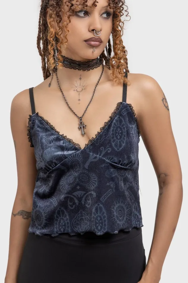 Women Crop Killstar Half Vamp Top