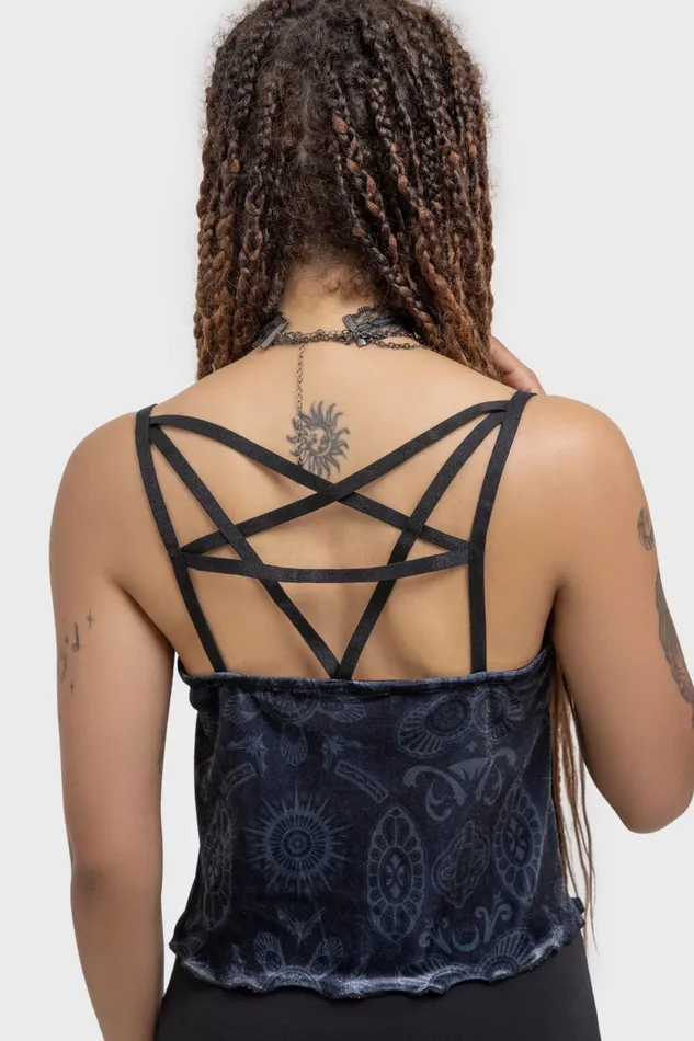 Women Crop Killstar Half Vamp Top