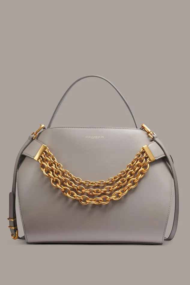 Women Crossbody Bags And Satchels Donna Karan PLANDOME SATCHEL BAG Cloud