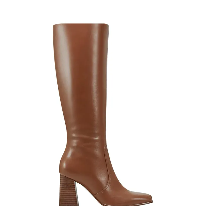 Women Dreeam Block Heeled Boot Tan Leather Marc Fisher Boots