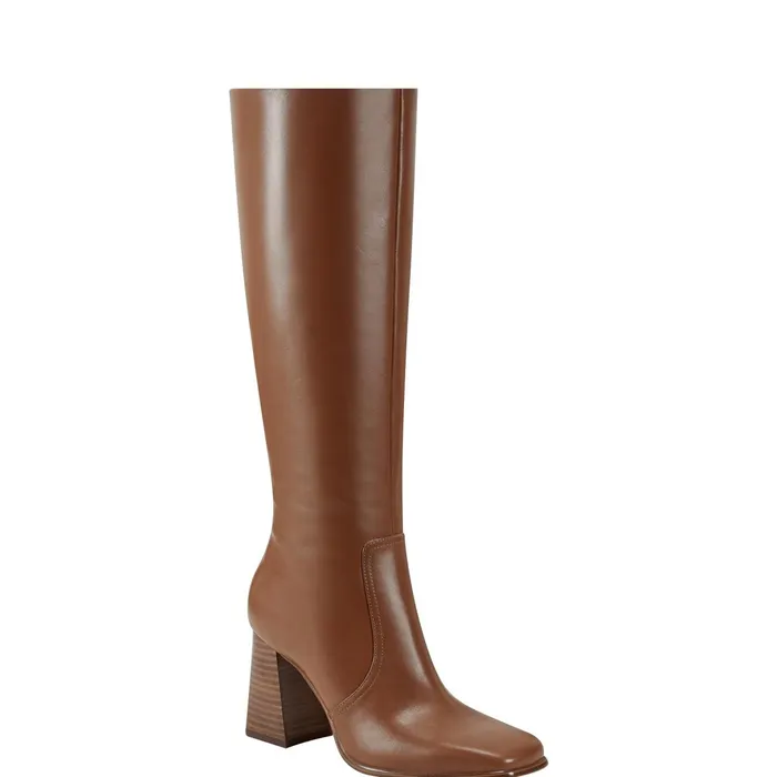 Women Dreeam Block Heeled Boot Tan Leather Marc Fisher Boots