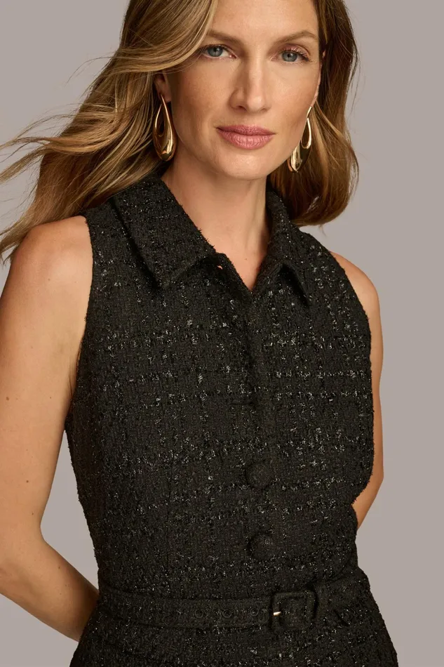 Women Dresses And Jumpsuits Donna Karan TWEED JACKET DRESS Black