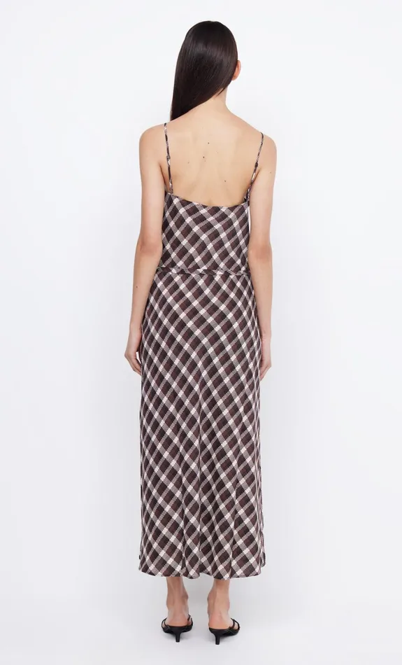 Women Dresses Bec Bridge CHIARA WRAP MAXI DRESS Basket Weave Check