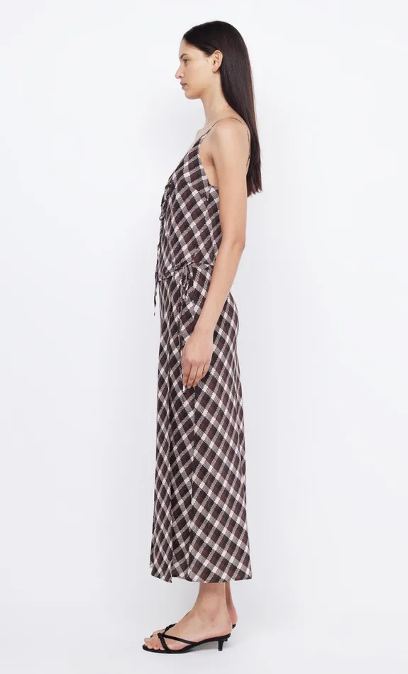 Women Dresses Bec Bridge CHIARA WRAP MAXI DRESS Basket Weave Check
