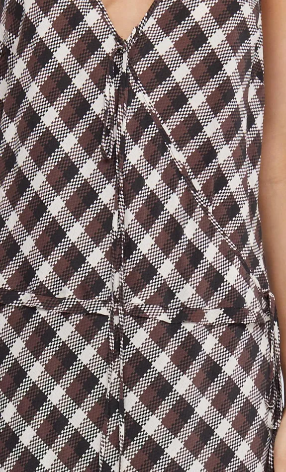 Women Dresses Bec Bridge CHIARA WRAP MAXI DRESS Basket Weave Check