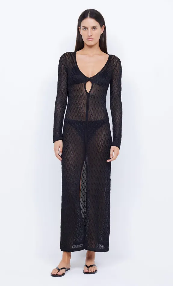 Women Dresses Bec Bridge SAMMY KEY KNIT LONG SLEEVE MAXI Black