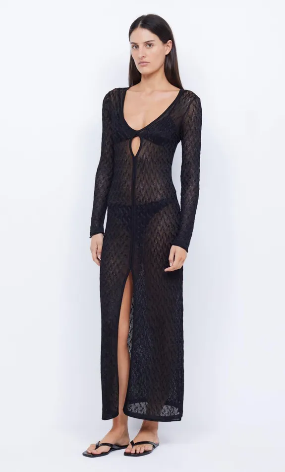 Women Dresses Bec Bridge SAMMY KEY KNIT LONG SLEEVE MAXI Black