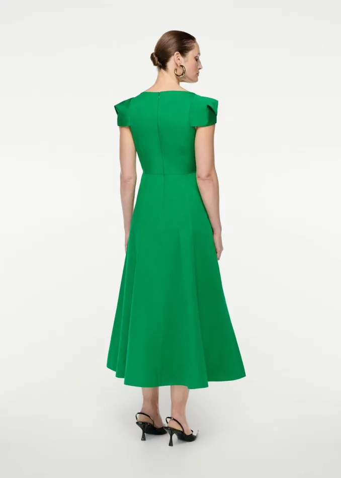 Women Dresses Roland Mouret Cap Sleeve Cotton Poplin Midi Dress