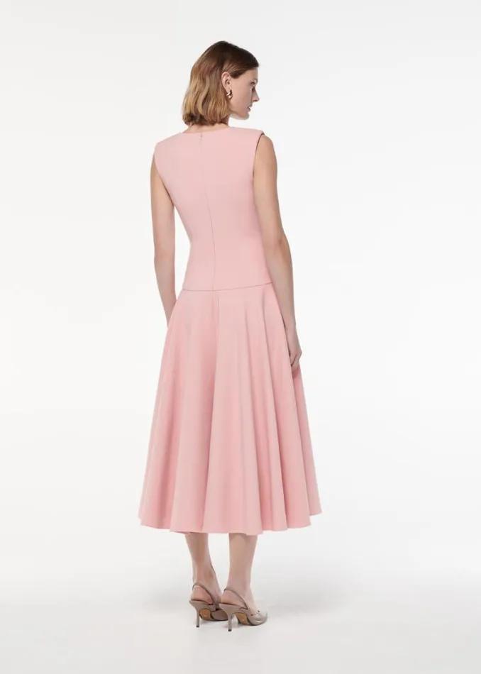 Women Dresses Roland Mouret Drop Waist Detail Crepe Midi Dress