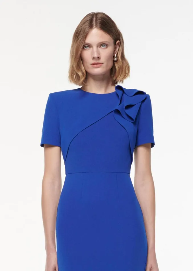 Women Dresses Roland Mouret Short Sleeve Heavy Cady Midi Dress