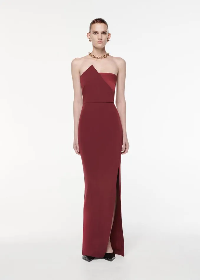 Women Dresses Roland Mouret Strapless Satin Crepe Gown
