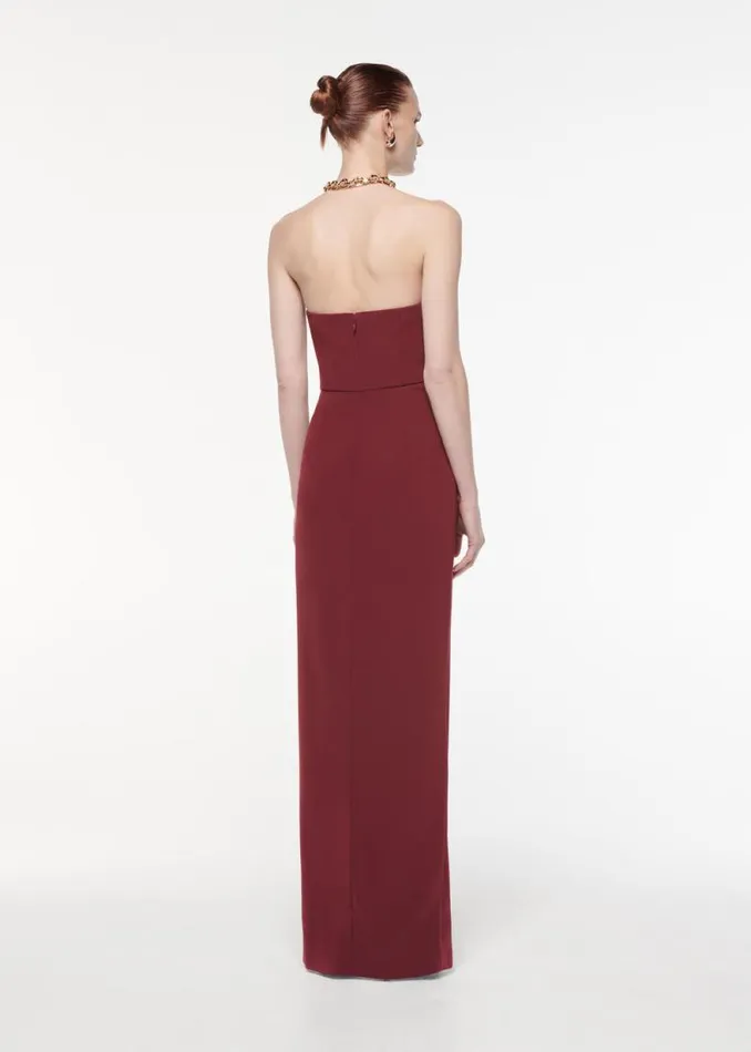 Women Dresses Roland Mouret Strapless Satin Crepe Gown