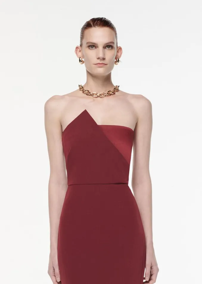Women Dresses Roland Mouret Strapless Satin Crepe Gown