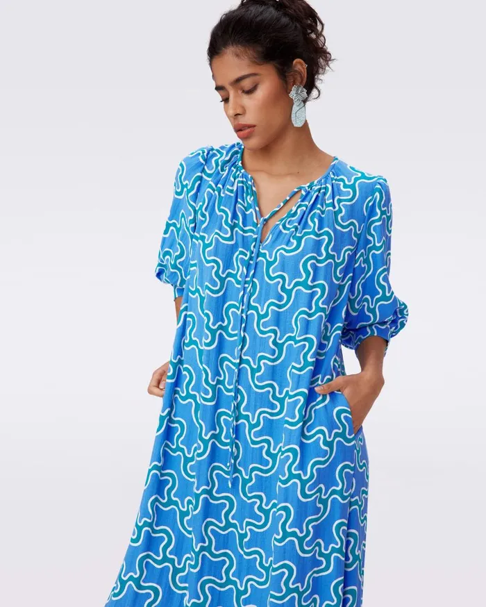 Women Drogo Dress Cloud Patch Blue DVF Dresses