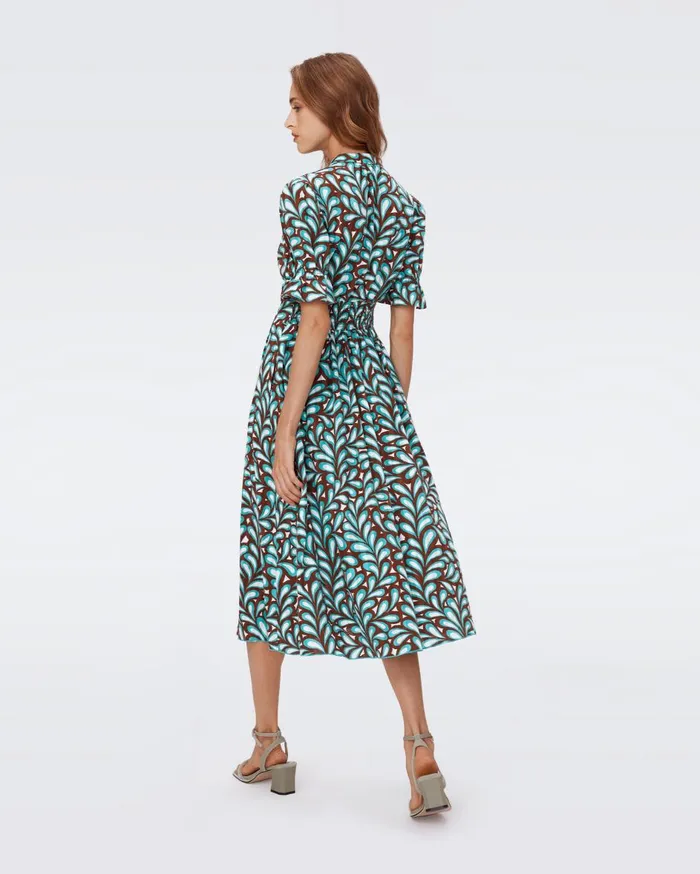 Women Erica Cotton Midi Dress Seaweed DVF Dresses