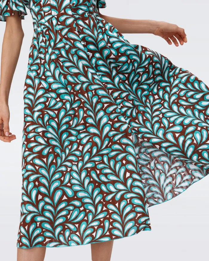 Women Erica Cotton Midi Dress Seaweed DVF Dresses