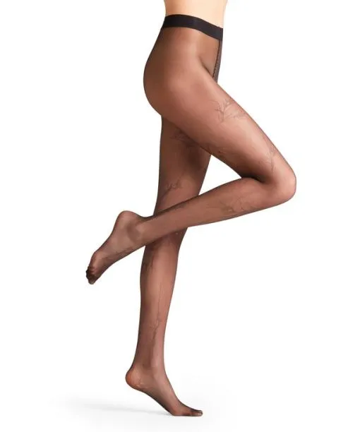 Women Feather Herb 15 DEN Women Tights Black FALKE Tights and Leggings