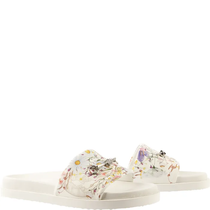 Women Flora Mules White Multi HGL Mules