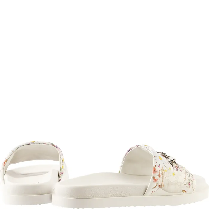 Women Flora Mules White Multi HGL Mules